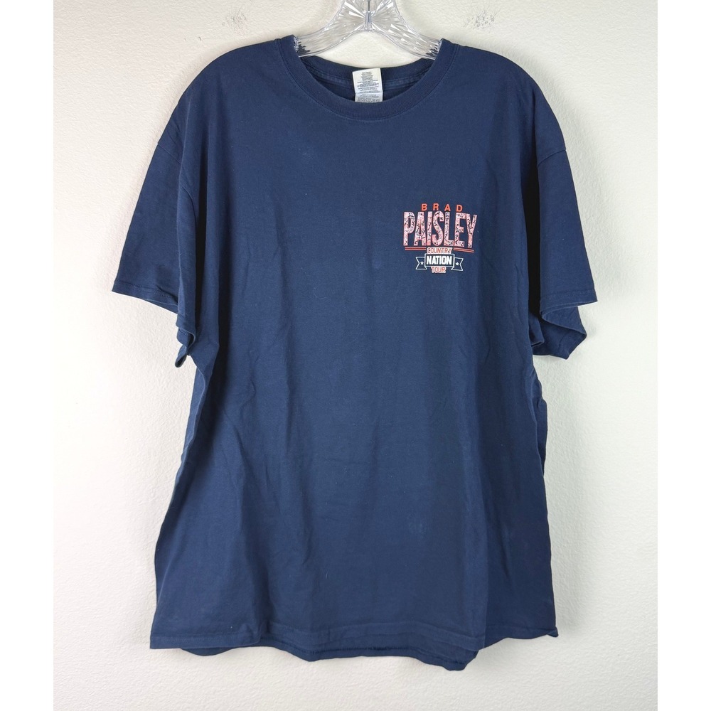 Gildan T-Shirt Mens XL Brad Paisley Country Nation Tour Navy Blue Graphic Tee